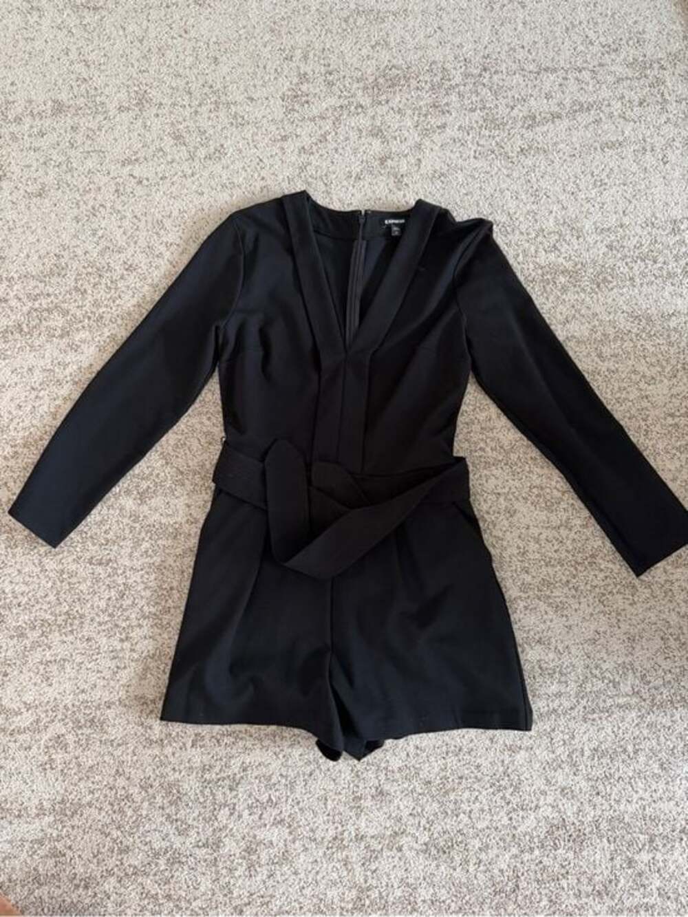 Express Black Women's Romper with Waist Tie